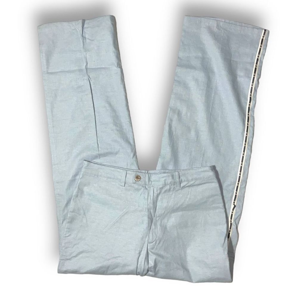 🧊 Craig Signer Men’s Linen Blend Pants 👖 Size 31 Light Blue | Summer Vibes‎